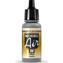 Vallejo 71274 18 ml. Agressor Gray, Model Air Serisi Model Boyası