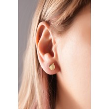 Sunshine 925 Ayar Gümüş Gold Kaplama Elma Model Küpe