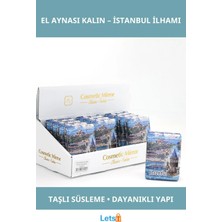 Letsii Taşlı Istanbul Tasarımı El Aynası Kalın Modern Dikdörtgen