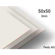 Feoly Art 3 mm 50X50 Mdf Plaka (2 Adet) - Hobi, Maket, Ahşap El Sanatları Için Uygun (2`li Paket)
