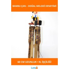 Letsii Doğal Rüzgar Çanı 60 cm El Yapımı Bambu Dekoratif
