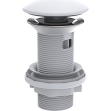 İz Yapı Elıxır Pop-Up Lavabo Gideri Seti | Mat Beyaz Seramik Başlıklı  | Standart Ölçü | Taşma Deliği Seçenekli