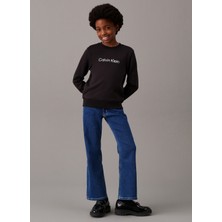 Calvin Klein Baskılı Erkek Çocuk Siyah Sweatshırt IU0IU00680BEH