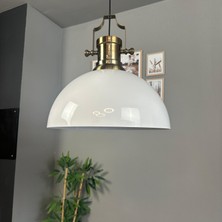 Bamyum Linate Beyaz Silindir Eskitme Başlık Avize Tekli Sarkıt Salon Kuaför Dekoratif Aydınlatma