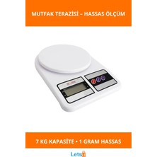 Letsii 7 kg Kapasiteli 1 Gram Hassas Dijital Mutfak Terazisi