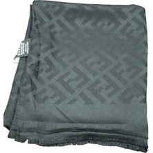 Fendi F Desen  Mat  Ipek Jakarlı Şal Siyah