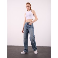 JUST UNIQUE DENIM J.U.D Lopez 1003 Normal Bel Açık Mavi Comfort Straight Jeans Kadın