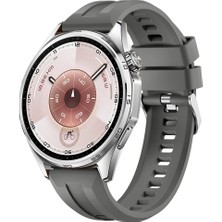Sneezy Huawei Watch Gt6 46MM Ile Uyumlu Spor Silikon Metal Tokalı Soft Saat Kordonu