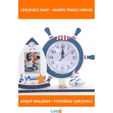 Letsii Ahşap Marin Dümenli Şık Çerçeveli Saat