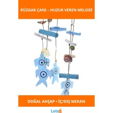 Letsii Doğal Ahşap Rüzgar Çanı Huzur Verici Sesli Dekoratif Ürün No:4