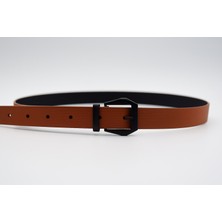 Uccello Kadın Dokulu Siyah Tokalı Deri Görünümlü Kemer