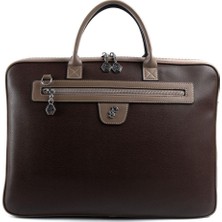 Silver & Polo Kahve - Vizon SP1175 Kadın Laptop & Evrak Çantası