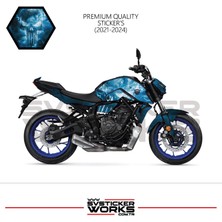 Mt-07 Sticker Kaplama Punisher Motor Kaplama Modeli Hazır Kit 2021 / 2024 Uyumlu