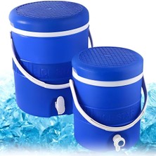 Turanyolu Mavi Renkli Plastik Ikili Termos Seti – Pratik Kullanım (6 L ve 16 L)