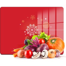 Decovetro Cam Kesme Tahtası ve Sunumluk Yeni Yılbaşı Desenli 30X40 cm