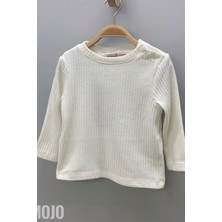 Mojo Bebek Mojo Kız Bebek Bisiklet Yaka Triko Body 117048 Krem
