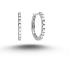 Eyelashes Silver 925 Ayar Gümüş Dik Bağet Tamtur Halka Küpe