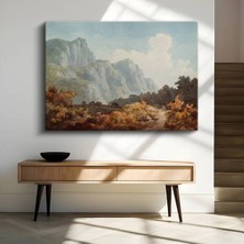 GülsenArt Francis Towne Dağ Silsilesi Doğa Manzarası Kanvas Tablo Duvar Tablosu Dekoratif Ressam Tablosu