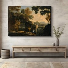 Claude Lorrain Pastoral Kırsal Manzara Kanvas Tablo Duvar Tablosu Dekoratif Ressam Tablosu