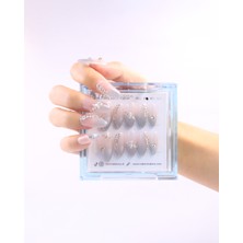 Takma Takma 10'lu Gri  Kısa Oval  TT1125 Tekrar Kullanılabilir El Yapımı Protez Takma Tırnak - Gri-XS