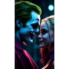 Aydın Garage Joker ve Harley Quinn Kapı Direk Kaplama Folyosu Baskılı Sticker Sağ-Sol 2 Adet 22*50 cm