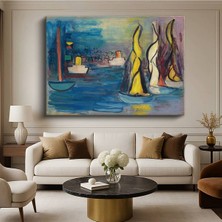 Raoul Dufy Yelkenliler Limanı Deniz Resmi Kanvas Tablo Duvar Tablosu Dekoratif Ressam Tablosu