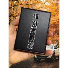 Nurdic I Harfi Mermer Ruhsat Kabı Logolu Oto Ruhsat Kılıfı Vinleks Deri Dikişli Araç Ruhsat Koruyucu