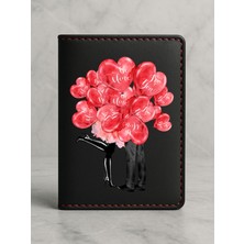 Nurdic Ruhsat Koruyucu Baskılı Kart Bölmeli Siyah Vinlex Deri Ruhsat Kabı Kılıfı Sen ve Ben