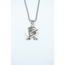 IDR Kuru Kafa Korsan - Kılıç Gümüş Kaplama Örme Zincir Kolye