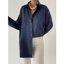 Can Çapar Kadın Kahverengi Oversize Salaş Uzun Kollu Gömlek – Rahat Kesim Şık Günlük Gömlek