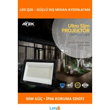 Letsii Ultra Ince 50W Dış Mekan LED Işık Su Geçirmez Projektör