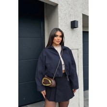 Zeynep Öykü Style Kadın Kaşe Bomber Ceket