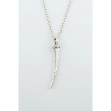 IDR Fil Dişi Gümüş Kaplama Düz Zincir Kolye