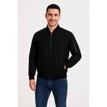 Rawea Fashion Erkek Bomber Mont Ceket – Fermuarlı, Kapitone Içi Astarlı, Su Itici Kumaş, Regular Fit, Uzun Kollu, Yandan Cepli, Bahar & Kış Rahat Günlük Stil - Siyah