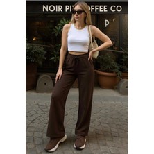 Fashion Friends Pamuklu Relaxed Fit Yüksek Bel Geniş Paça Eşofman Altı Bayan Eşofman Altı 25K0418K1