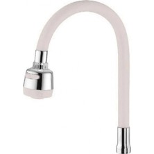 MiraLive Renkli Silikonlu Oynar Başlıklı 2 Fonksiyonlu Spiral Musluk Başlığı - Beyaz (K95)