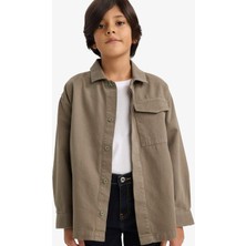 DeFacto Oversize Geniş Kalıp Polo Yaka Uzun Kollu Gömlek Erkek Çocuk G3621A825AU