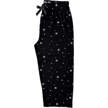Made By Me Siyah Pijama Alt Kapri Kadın Siyah Yıldızlı