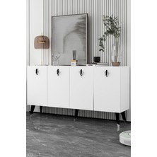 Demonte Decor 8207-32DD KB150 Konsol, Tv Ünitesi Beyaz-Gümüş