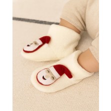 Kaydırmaz Taban, Organik, Pamuk Astarlı, Terletmez, Üşütmez Yılbaşı Temalı Bebek Panduf