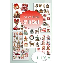 Liyacraft 5'li New Year Favori En Set Renk Renk Temalı Sticker Planner Ajanda Bullet Journal Için Uygun Set