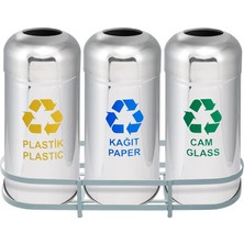 Nil Banyo Üstüner Geri Dönüşüm Kutusu 3lü Pasl. Ø30*66CM GEN:94CM