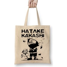 Toyaso Hatake Kakashi Naruto Anime Beyaz Bez Çanta Uzun Saplı Alışveriş Çantası Plaj Çantası
