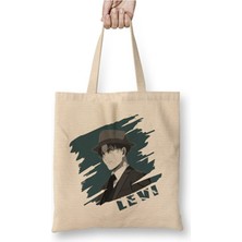 Toyaso Attack On Titan Levi Ackerman In Suit Kid Gang Bez Çanta Uzun Saplı Alışveriş Çantası Plaj Çantası