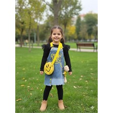 Şimo Butik Kız Çocuk Kotlu Salopet Çantalı Oyuncaklı Takım Özel Tasarım (Oyuncaklı Kot Elbise+Bluz+Çanta)
