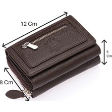 Westpolo Saxa Kağıt Para ve Bol Kart Bölmeli Hakiki Deri Kadın Kartlık Cüzdan - Kahverengi