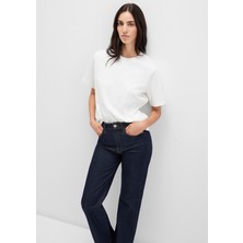 Mavi Ekru Basic Interlok Tişört 1613820-70057