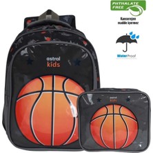 Turanyolu Kids 2’li Ilkokul Çanta Seti – 2 Gözlü, Beslenme Çantalı, Basketbol Temalı