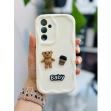 Go Aksesuar Samsung Galaxy A54 Uyumlu Krem Baby Tasarımlı Oyuncaklı Silikon Kılıf