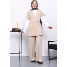 İmaj Butik Taş Yelek Pantolonlu Cupra Modal Takım